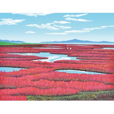 「鶴とサンゴ草」