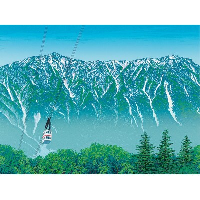 「新緑の笠ヶ岳」