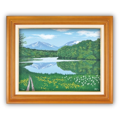 「月山と五色沼」茶額縁