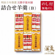 【熨斗付き】五勝手屋本舗『詰合せ羊羹』(B)流し羊羹3本/丸缶羊羹6本