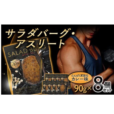 【原料は100%植物由来】サラダバーグ・アスリート(たんぱく質強化でカレー味)8個セット