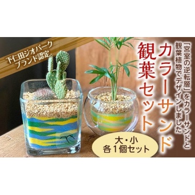 「下仁田ジオパークブランド」認定 カラーサンド観葉セット