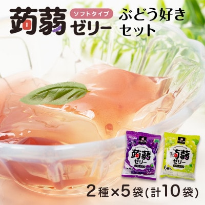 60粒!下仁田の蒟蒻ゼリーソフトタイプ2種 ぶどう好きセット(2種×5袋6粒入り) F21K-368