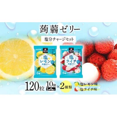 120粒入り!下仁田の蒟蒻ゼリー2種 塩分チャージセット(2種×10袋6粒入り)F21K-387