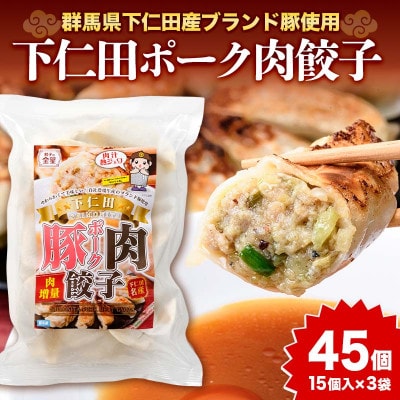 下仁田名産シリーズ「下仁田ポーク肉餃子」45個(15個入り×3袋) F21K-487