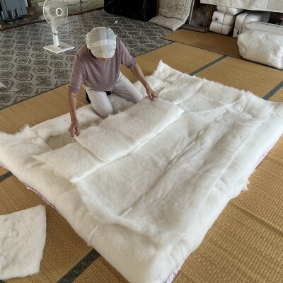 手つくり和ふとん(掛ふとん)青柄