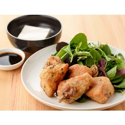 八千代の味自慢セット　ブロイラー骨付き唐揚げ約800g・落花生豆腐約300g・ドレッシング付サラダ