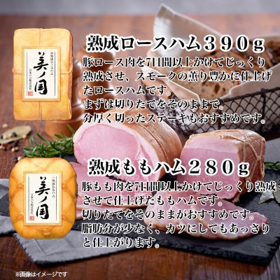 北海道プレミアム 美ノ国 ロースハム&もも ハムブロック 2点セット 贈答 019-001