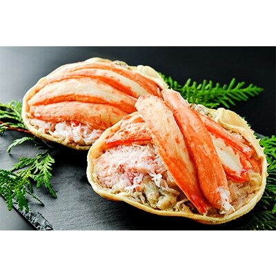 【網走前浜産】 特製本ズワイガニ甲羅盛 2個(カニ肉180g×2)・無添加ホタテ貝柱250g
