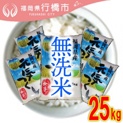 福岡県産元気つくし【無洗米】25kg(行橋市)