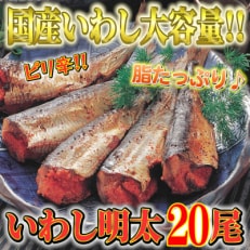 【2ヵ月毎定期便】ピリ辛 いわし明太20尾(行橋市)全4回