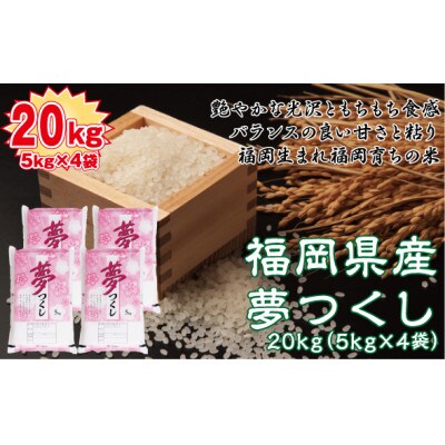 令和4年産　福岡県産夢つくし20kg(5kg×4)(行橋市)
