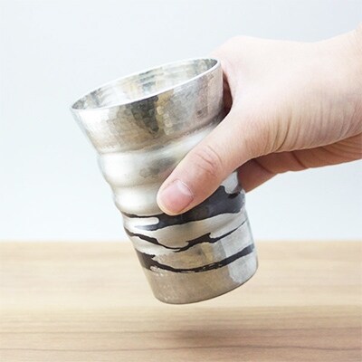 銅製錫被 カップ 200ml 2個セット 手作り 冷たい ペア 贈答品 金属製 新潟県 弥彦村