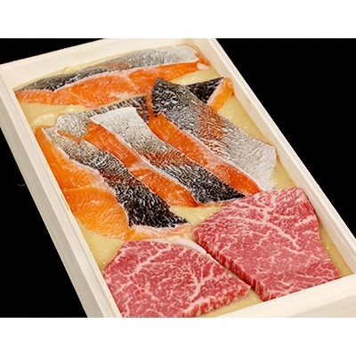 琵琶マス(約70g×5切れ)と近江牛西京味噌漬け(約90g×2切れ)セット