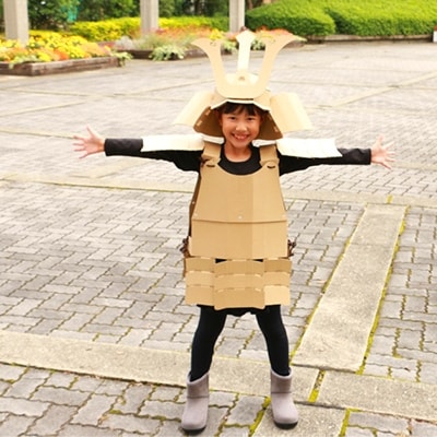 楠公さん(楠木　正成・正行)　段ボール甲冑・兜セット(子ども用)
