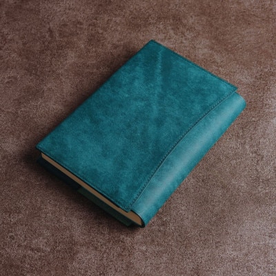 【文庫サイズ】本革ブックカバー/イタリアンレザー「プエブロ」(オルテンシア(青))