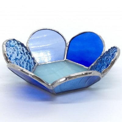 ステンドグラス　可愛いお花の小皿3点セット