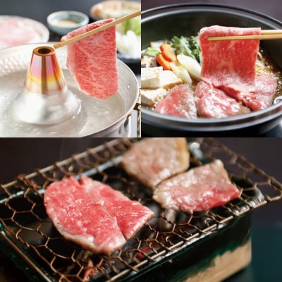 【毎月定期便】山形牛(冷凍)セット ロース・しゃぶしゃぶ・すき焼き・焼肉 tc-tkygx3全3回