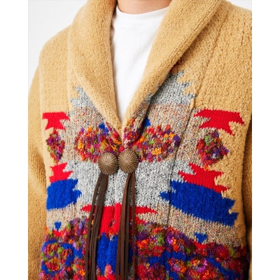 COOHEM NATIVE JACQUARD COAT ベージュ サイズ2 ユニセックス 米富繊維