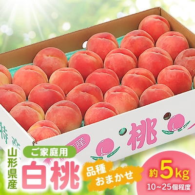 白桃 品種おまかせ ご家庭用 約5kg(10～25個程度) 山形県産 tf-moywm5