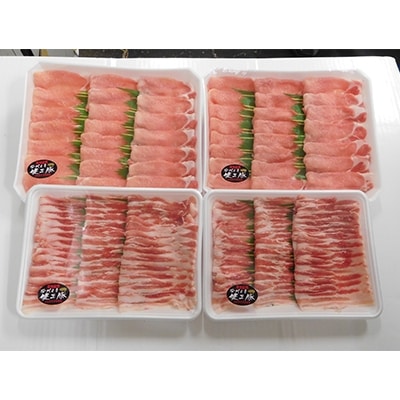 ながさき健王豚しゃぶしゃぶ用(ロース:400g×2パック・バラ:350g×2パック)