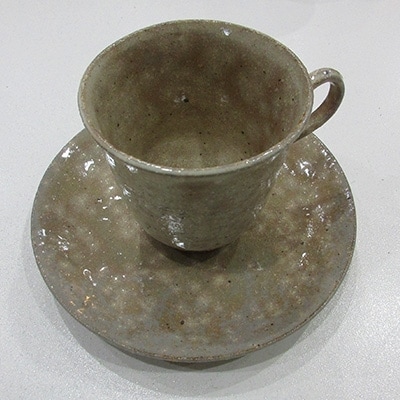 【鹿背山焼　無双窯】　コーヒーセットカップ(鹿背文　5客)
