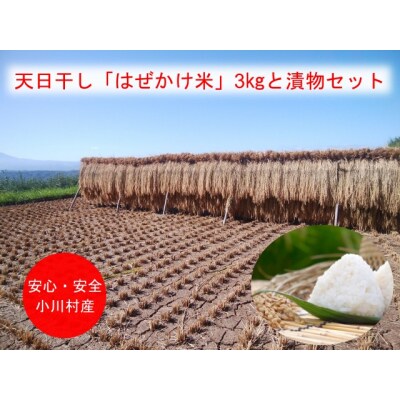 【令和4年産新米】信州小川村自慢のはぜかけ米と季節の漬物セット*306