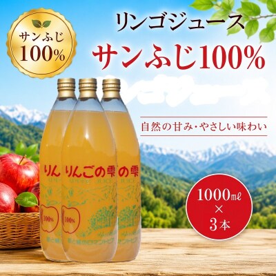 サンふじりんご100%ジュース1L3本*265
