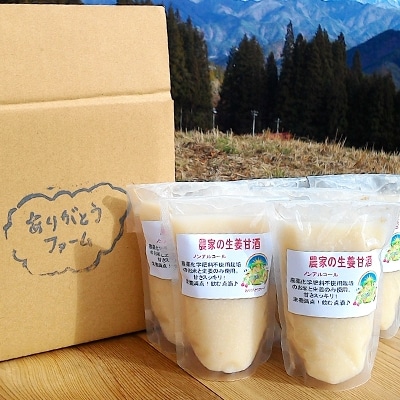 農薬不使用栽培のお米のチカラ!　生姜入り甘酒×6P