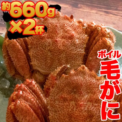 【訳あり】北海道産 ボイル毛がに (約660g×2杯) 計1,3kg