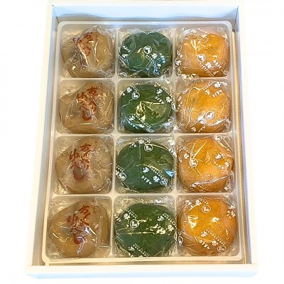 【柏屋の詰め合わせセット】あん入りゆべし・草餅・かぼちゃまんじゅう　各4個の12個入り!