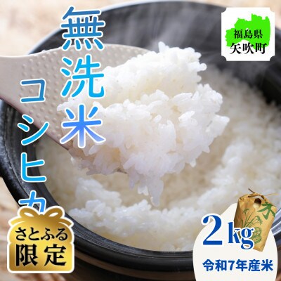 【さとふる限定】令和7年産〈無洗米〉福島県矢吹町の美味しいこしひかり2kg