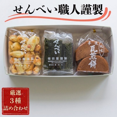 職人の技　手焼に美味しさの訳あり!一枚一枚丁寧に職人が焼く手焼きせんべい詰め合わせ(3種)