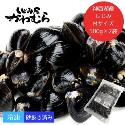 【神西湖産】プリプリ!冷凍砂抜きしじみ　Mサイズ/500g×2袋【1-024】