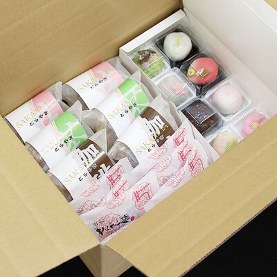 【冷凍発送】出雲四季セット(季節の上生菓子&ぜんざい餅&生どらセット)【1_6-012】