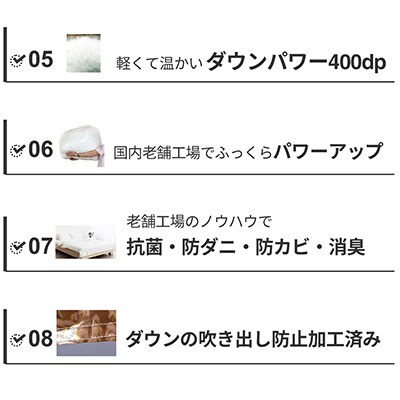 羽毛布団シングル ハンガリー産 グースダウン93%  ツインキルト 400dp【19_9-001】