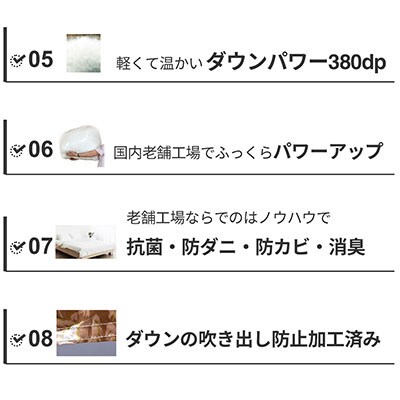羽毛布団 シングル フランス産 ダックダウン1.3kg ボディーアームスキルト【12_8-001】