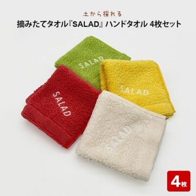 土から採れる　摘みたてタオル　『SALAD』ハンドタオル 4枚セット【1_3-027】