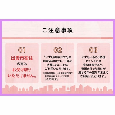 出雲市 デジタル地域通貨「いずも縁結びPAY」 いずもふるさと納税ポイント3,000pt