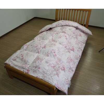 立体キルト羽毛ふとん　ローラ　【ピンク色】