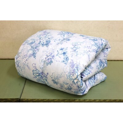 立体キルト羽毛ふとん　ローラ　ブルー色