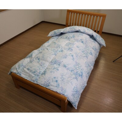 立体キルト羽毛ふとん　ローラ　ブルー色