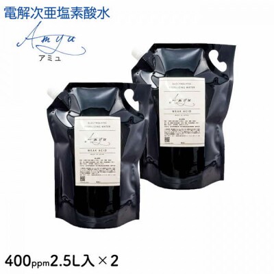 電解次亜塩素酸水　400ppm　【2.5L   2個セット】　除菌・消臭
