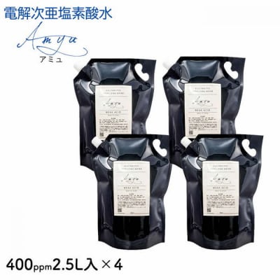 電解次亜塩素酸水　400ppm　【2.5L　4個セット】　除菌・消臭