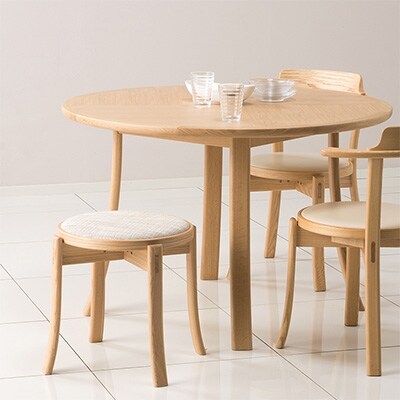 旭川家具 カンディハウス ルントオム スツール(座張) 北海道タモNF/シュロLGY_00254