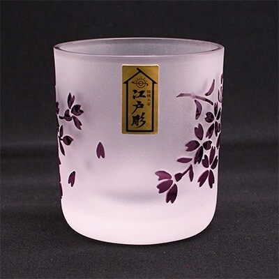 江戸彫　ミニグラス　桜　浮かし彫り | ふるさと納税のお礼品
