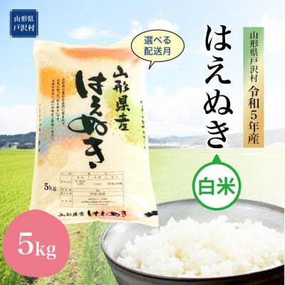 [先行受付] 2023年12月中旬発送 令和5年産 山形県戸沢村 厳選 はえぬき【白米】5kg