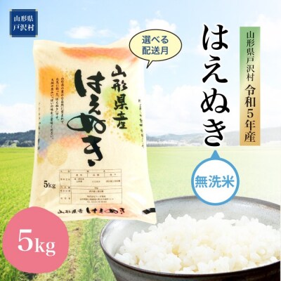 2024年5月中旬発送 令和5年産 山形県戸沢村 厳選  はえぬき【無洗米】5kg