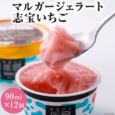 マルガージェラート12個セット(志宝いちご12個)<モアショップヤマモト(アイス)>【石川県宝達志水