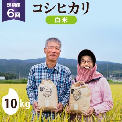 定期便 コシヒカリ 白米 10kg×6回 総計60kg [農家にしの 宝達志水町 38600821]